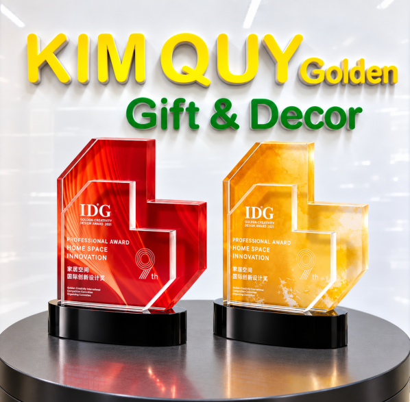 Cúp Khen Thưởng Nhân Viên Xuất Sắc KQ16 - Thiết Kế Vát Cạnh Đa Chiều Sang Trọng