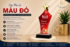 cúp pha lê màu đỏ