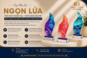 cúp pha lê ngọn lửa