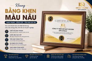 khung bằng khen màu nâu